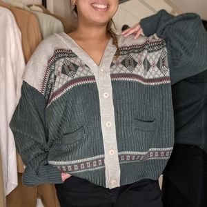 Oversized grandpa knit cardigan/sweater